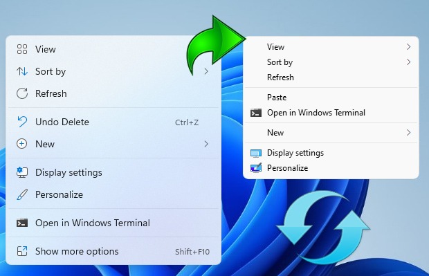 Windows 11 new and Old (Classic) context menu