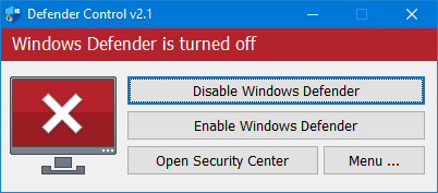 Microsoft Defender is turned off